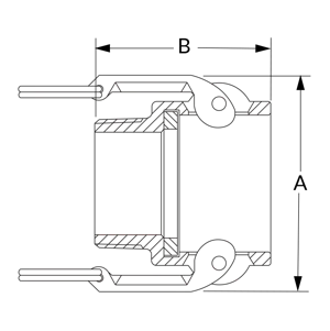 Camlock B Coupler Dimensional Diagram